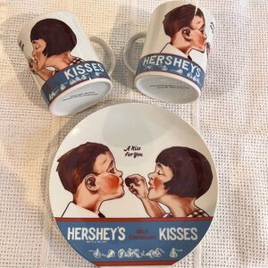 HERSHEY’S Kisses Vintage 1979 Plate and Mugs Set